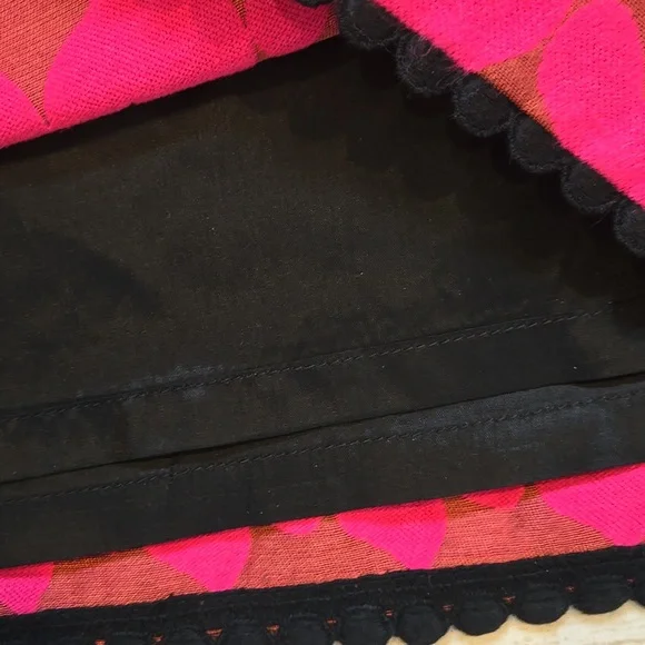 Sara Campbell Pink/Brown Abstract Houndstooth Design Pencil Skirt with Bow Belt - Picture 3 of 9